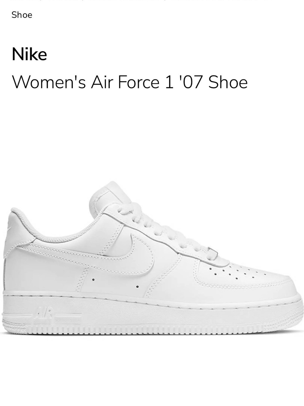 Nike Air Force 1 '07 Women's Sneakers — White